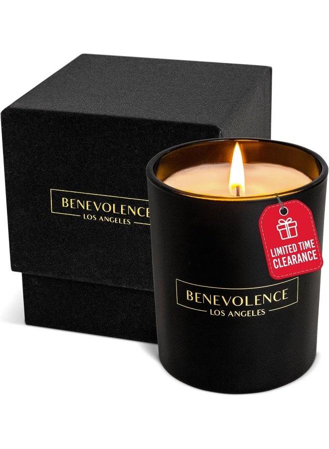 Benevolence LA Rose & Sandalwood Scented Candle | 6 oz Scented Candles for Home Scented | Natural Soy Candles Gifts for Women | 35 Hour Burn Aromatherapy Candle | Summer Candles - Image 1
